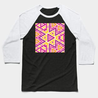 Kaleidoscope Abstract Lines Of Bright Summer Colors Baseball T-Shirt